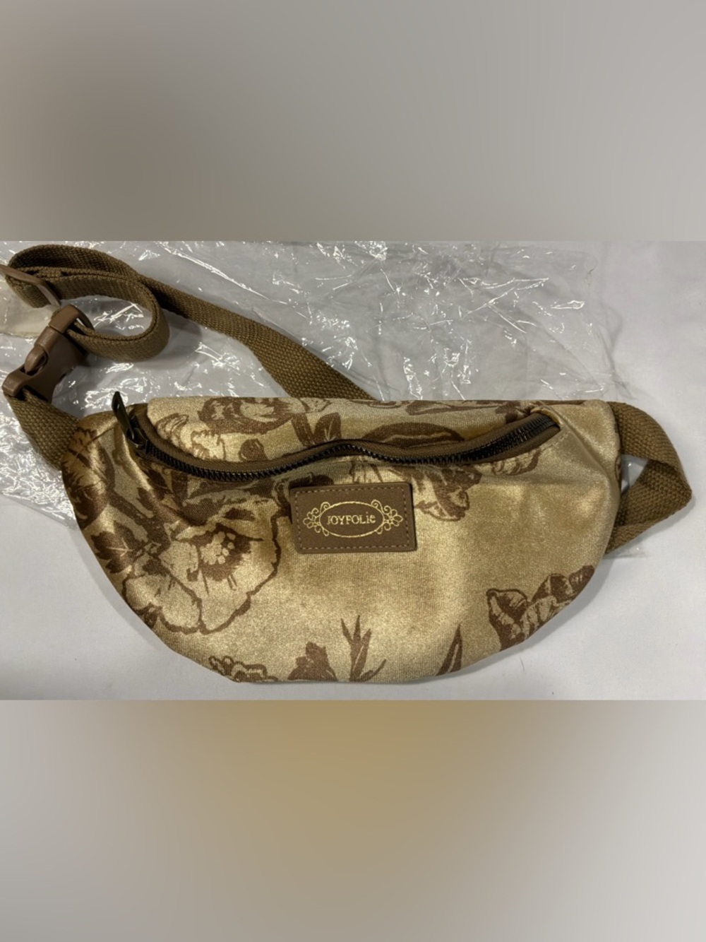 Joyfolie Savannah Belt Bag in Ochre Floral - Shimmering Gold
